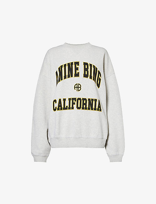ANINE BING: Jaci brand-print cotton sweatshirt
