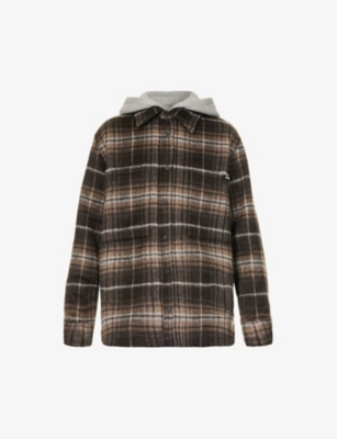 Nahmias Plaid-patterned Relaxed-fit Woven Hooded In Plaid
