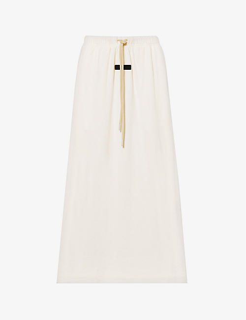 FEAR OF GOD ESSENTIALS: Brand-appliqué slip-pocket cotton-blend midi skirt