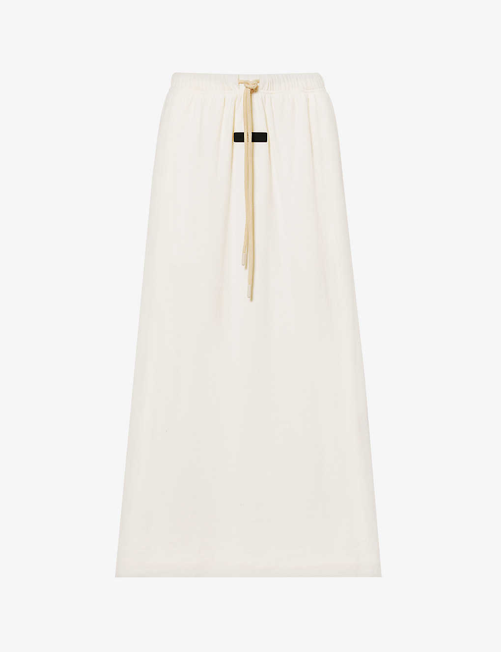 Essentials Fear Of God  Womens Cloud Dancer Brand-appliqué Slip-pocket Cotton-blend Midi Skirt