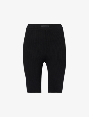 Black Basic Cotton Blend Bike Shorts