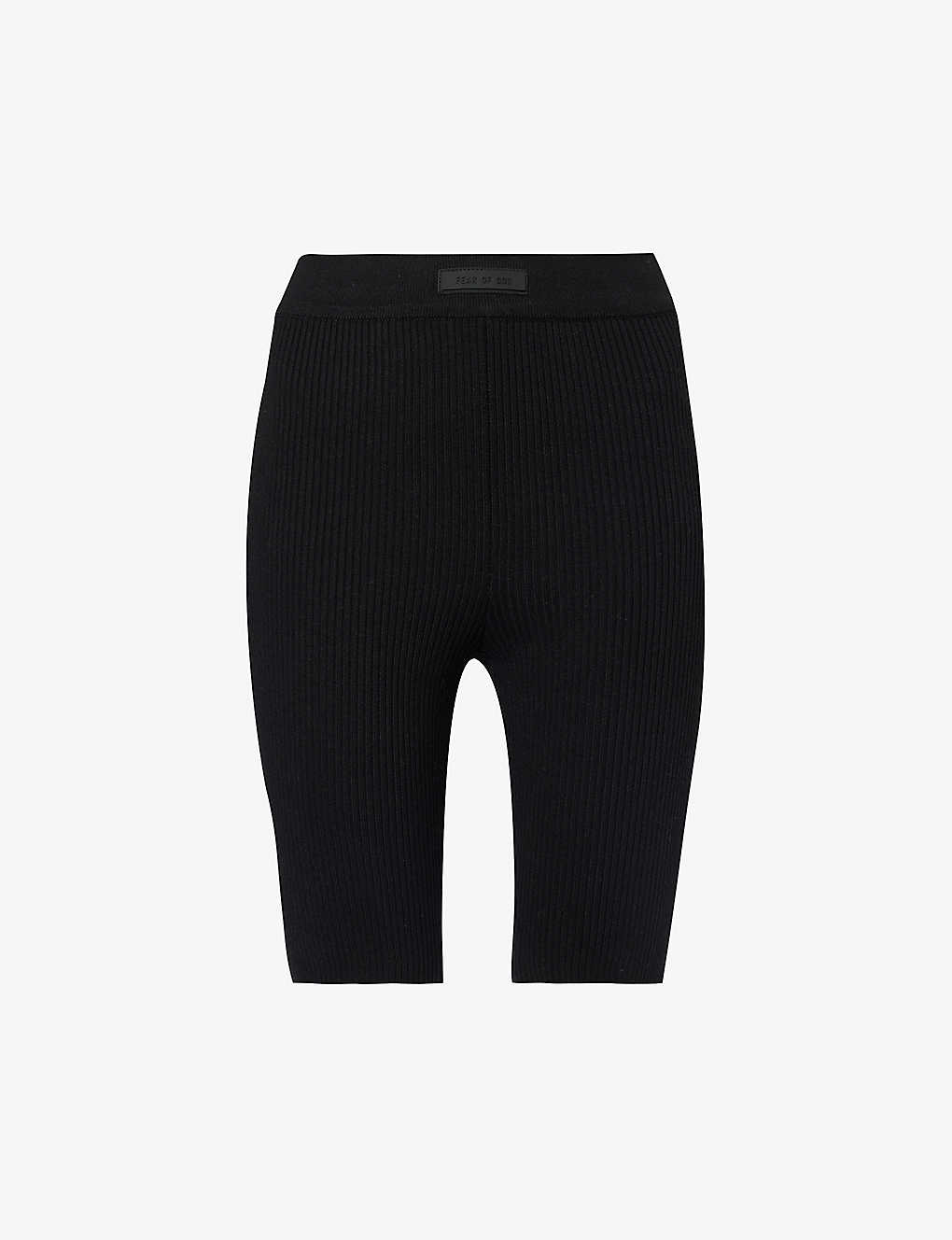 Essentials Biker High-rise Cotton-blend Shorts In Black