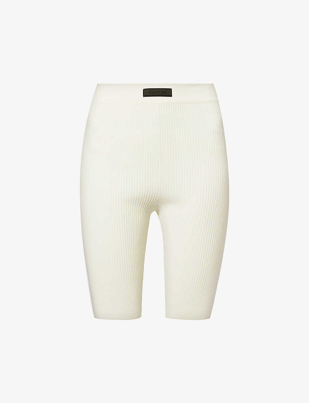 Essentials Biker High-rise Cotton-blend Shorts In Grey
