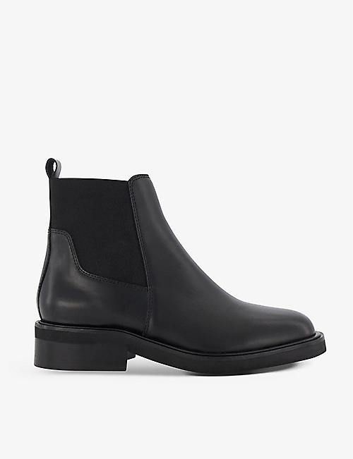 DUNE: Penney square-toe leather ankle boots
