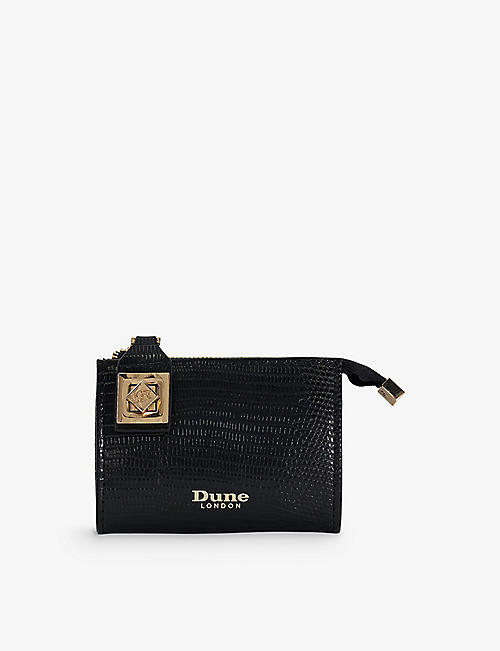 DUNE: Koined logo-print faux-leather card holder