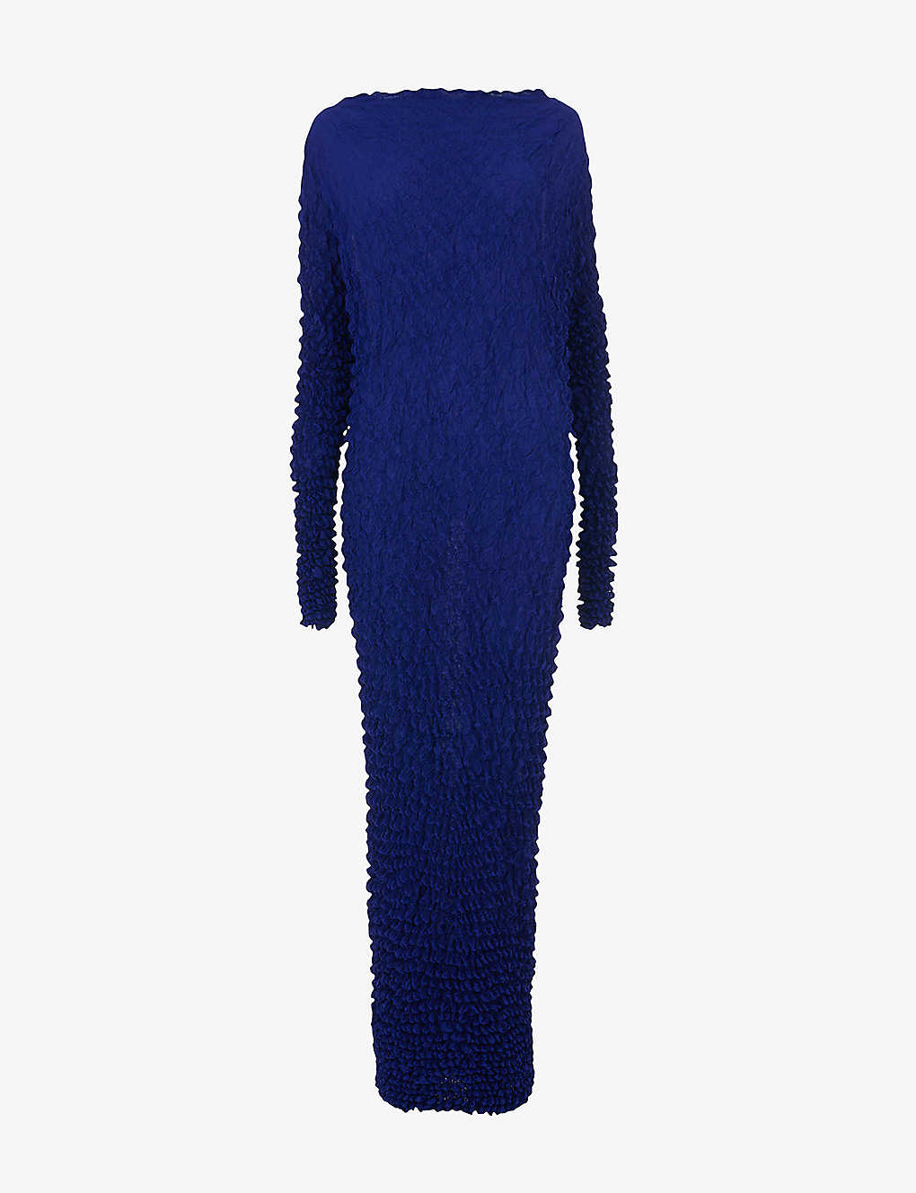 Leem Womens Cobalt Popcorn Textured-weave Woven Maxi Dress