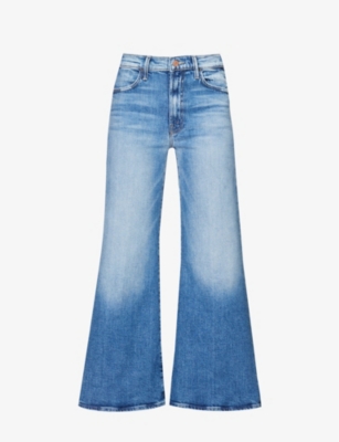 Mother Womens High On The Hog Hustler Roller Ankle Flared-leg Mid-rise Stretch-denim Jeans In High On The Hog