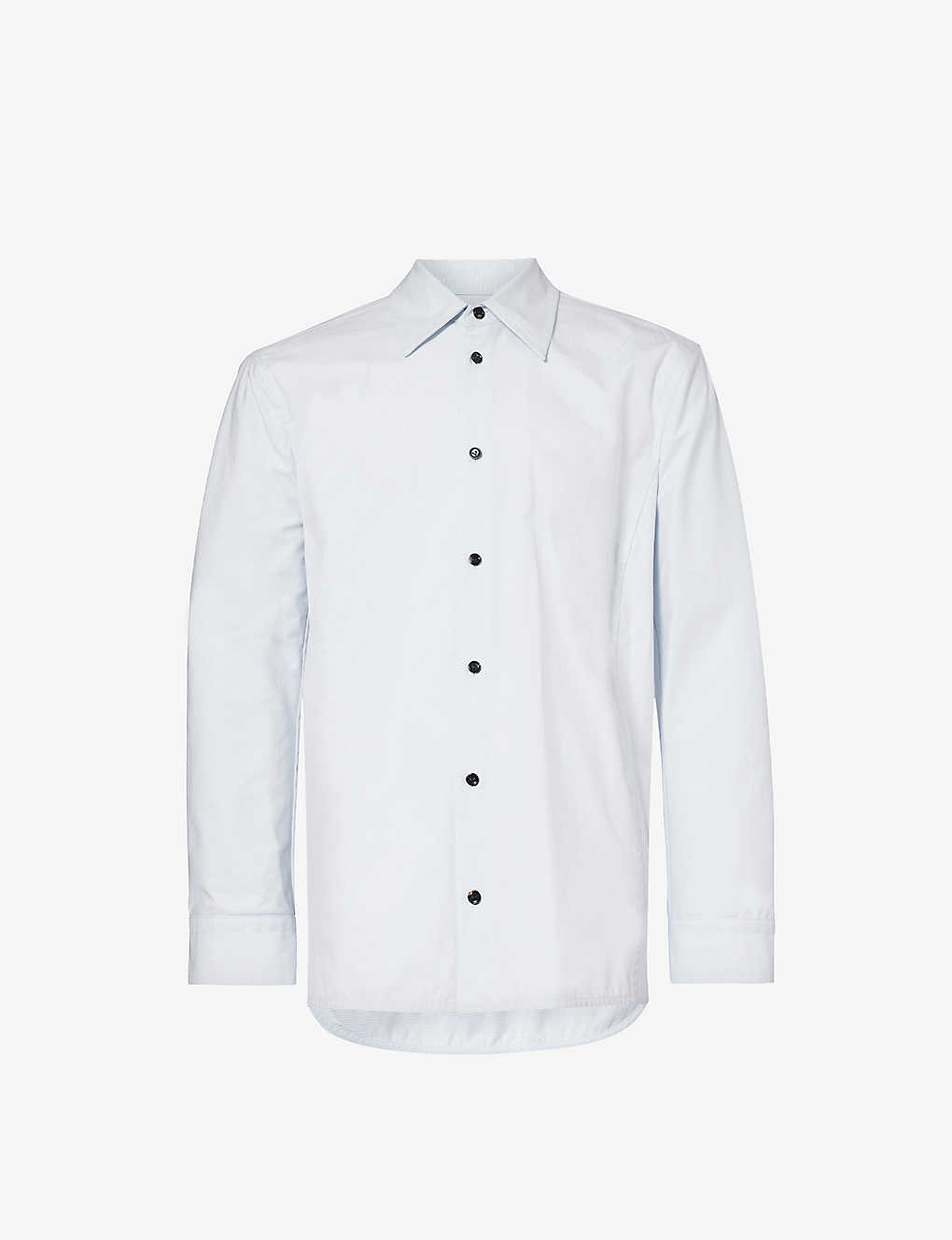 Bottega Veneta Mens Morning Mist Spread-collar Long-sleeve Cotton Shirt