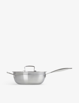 Le Creuset 3-ply Stainless-steel Non-stick Chef's Pan With Lid And Helper Hand 24cm