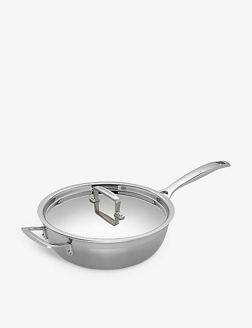 LE CREUSET: 3-ply non-stick stainless-steel chef's pan and lid 24cm
