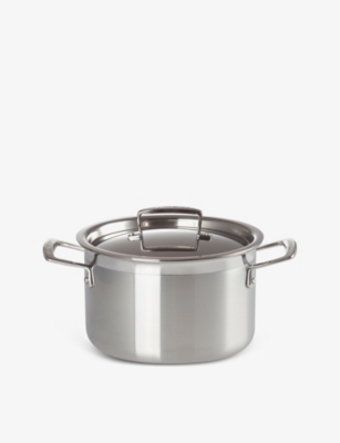 LE CREUSET: 3-ply stainless-steel deep casserole dish 20cm