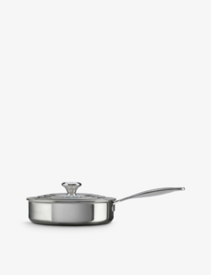 LE CREUSET: Signature 3-ply stainless-steel sauté pan with lid 24cm