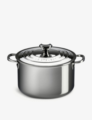 LE CREUSET: Signature 3-ply stainless-steel stockpot with lid 24cm