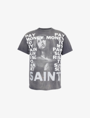 SAINT MXXXXXX: Graphic-print short-sleeved cotton-jersey T-shirt