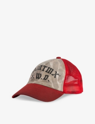 Shop Saint Mxxxxxx Men's Red White Branded Camouflage-panel Cotton Baseball Cap