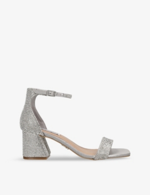 STEVE MADDEN: EPIX-R crystal-embellished fabric heeled sandals