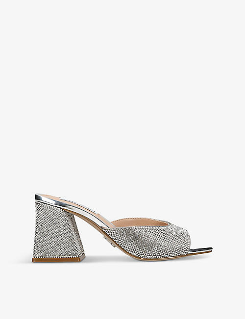 STEVE MADDEN: Glowing R rhinestone-embellished heeled sandals