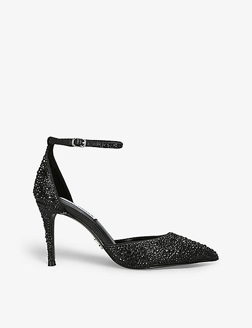 STEVE MADDEN: Linsey R rhinestone-embellished heeled court shoes