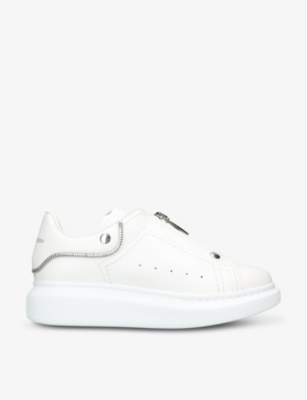 ALEXANDER MCQUEEN: Men's Runway zip-up leather low-top trainers