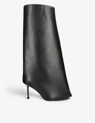 ALEXANDER MCQUEEN - Slash Flare leather heeled knee-high boots