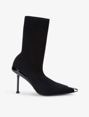 Alexander Mcqueen Alexander Mc Queen Black Knitted Boot In Black