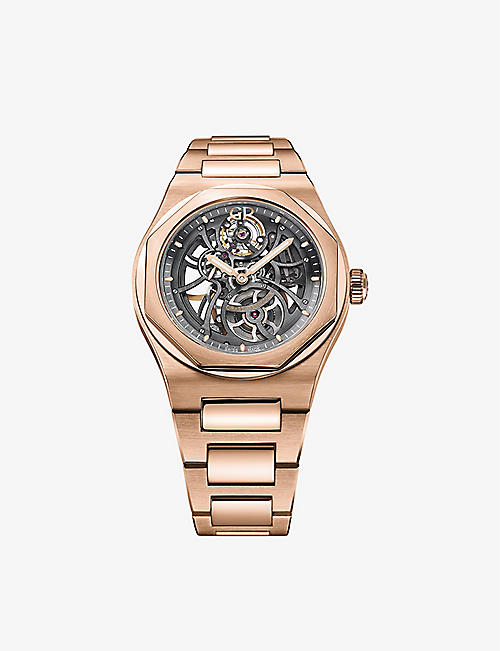 GIRARD-PERREGAUX: 81015-52-002-52A Laureato Skeleton 18ct rose-gold automatic watch