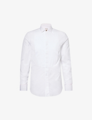 PAUL SMITH: Pleated-bib regular-fit cotton-poplin shirt