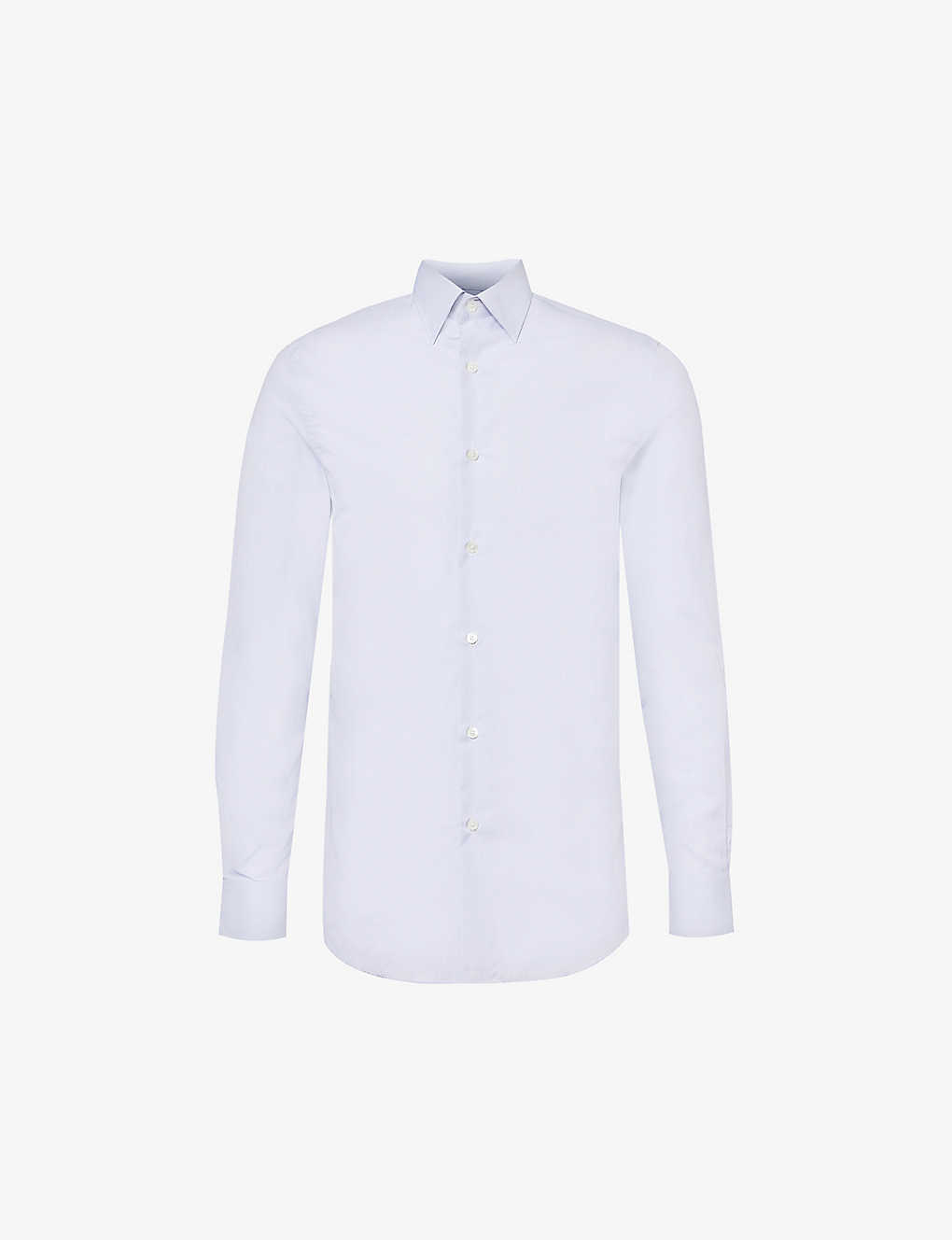 Paul Smith Mens Blues Tailored-fit Cotton-poplin Shirt