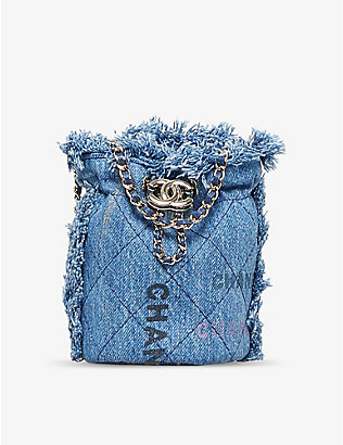 RESELFRIDGES: Pre-loved Chanel Mood mini denim bucket bag