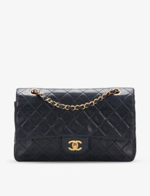 Reselfridges Womens Black Title Pre-loved Chanel Medium Classic Leather  Shoulder Bag