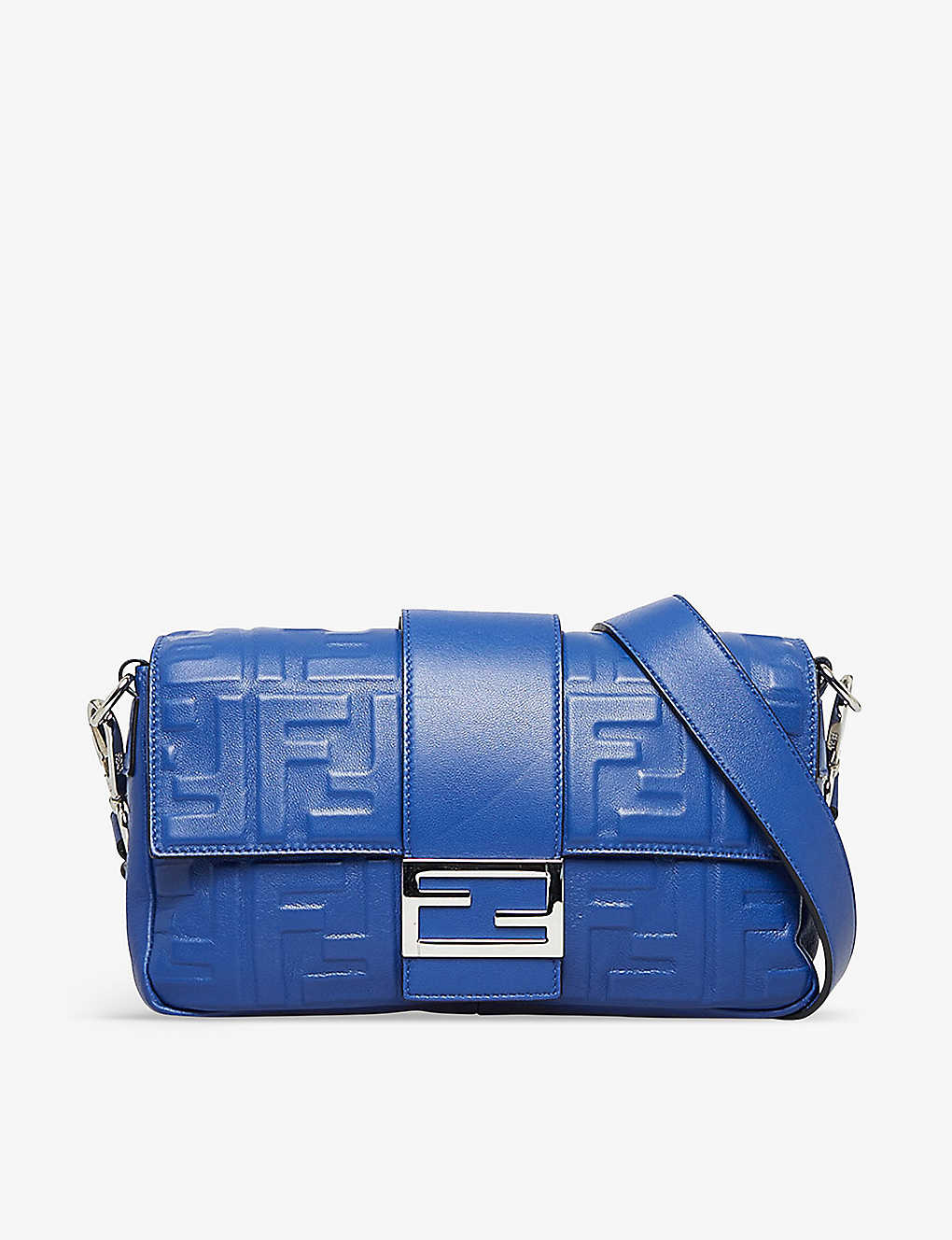 Reselfridges Womens Blue Pre-loved Fendi Baguette Leather Shoulder Bag
