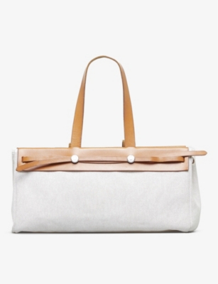 HERMES Beige Herbag Cabas GM 2 in 1 Shoulder bag