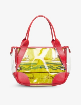 Shop Reselfridges Women's Yellowmulti Pre-loved Prada Branded Pvc And Leather Tote Bag