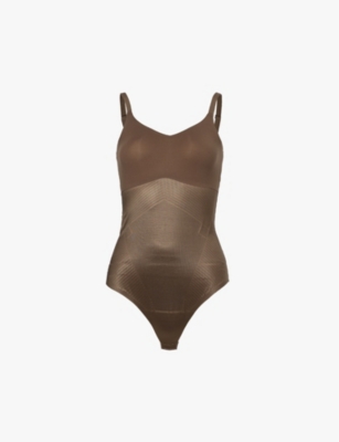 Spanx Women's Chestnut Brown Thinstincts® 2.0 Open-bust Stretch-woven Body