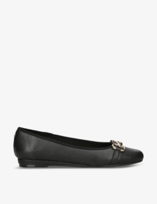 Carvela Comfort Womens Black Click Horsebit-embellished Leather Ballet Pumps