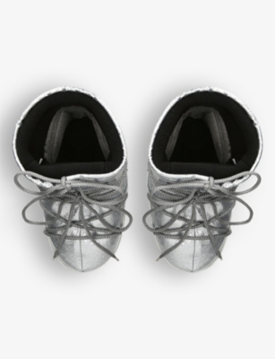 Moon Boot Silver Rubber Icon Low Ankle Boots In Silver
