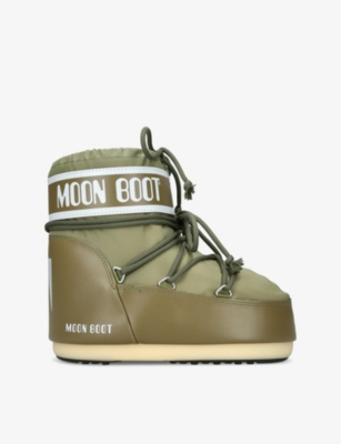 Moon Boot Womens  Icon Low 2 Lace-up Nylon Snow Boots In Khaki/olive