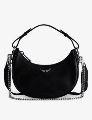 Zadig & Voltaire Womens Noir Moonrock Grained-leather Shoulder Bag