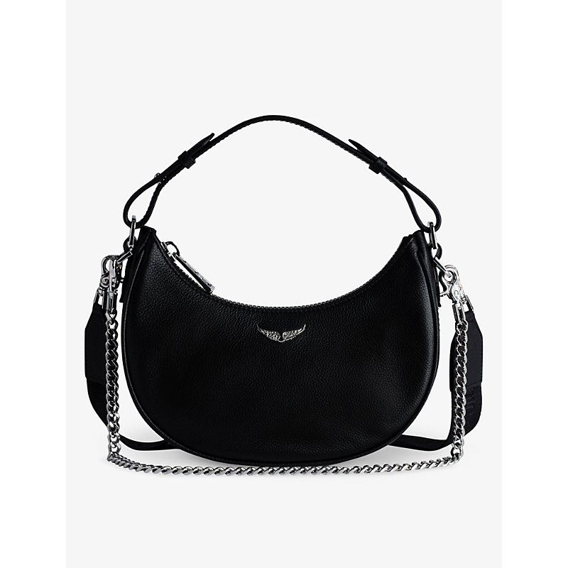 Zadig & Voltaire Zadig&voltaire Womens Noir Moonrock Grained-leather Shoulder Bag