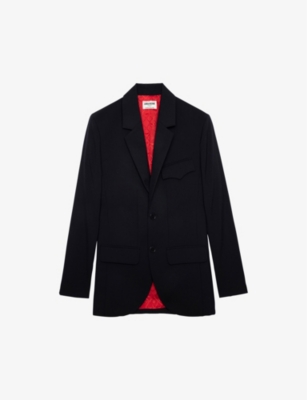 ZADIG & VOLTAIRE ZADIG&VOLTAIRE WOMENS NOIR VIVI SPLIT-CUFF WOOL BLAZER