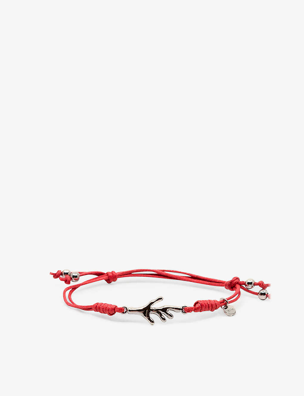 La Maison Couture X Niin Gaia Wax Cord And Rhodium-plated Silver Bracelet In Coral