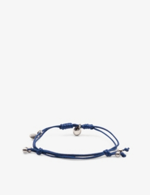 Shop La Maison Couture X Niin Gaia Wax Cord And Rhodium-plated Silver Bracelet In Blue