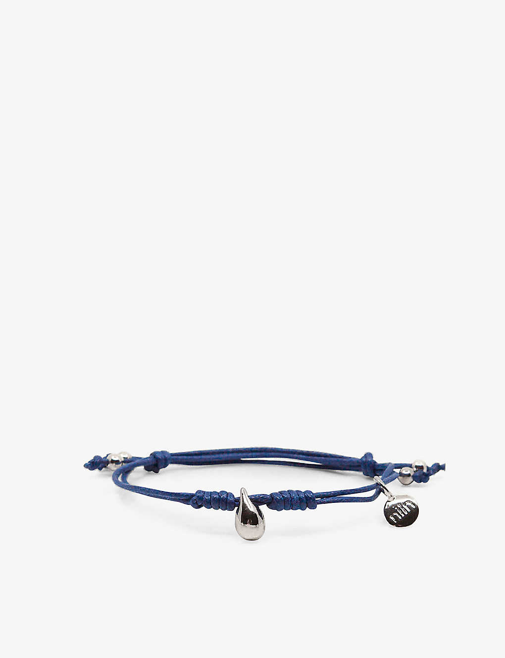 La Maison Couture X Niin Gaia Wax Cord And Rhodium-plated Silver Bracelet In Blue