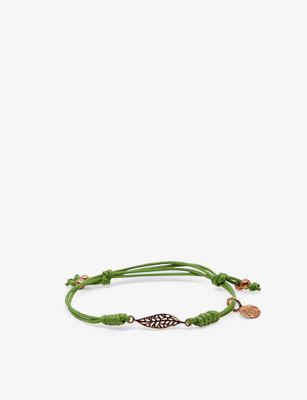 La Maison Couture Womens Green X Niin Gaia Wax Cord And Rose Gold-plated Silver Bracelet