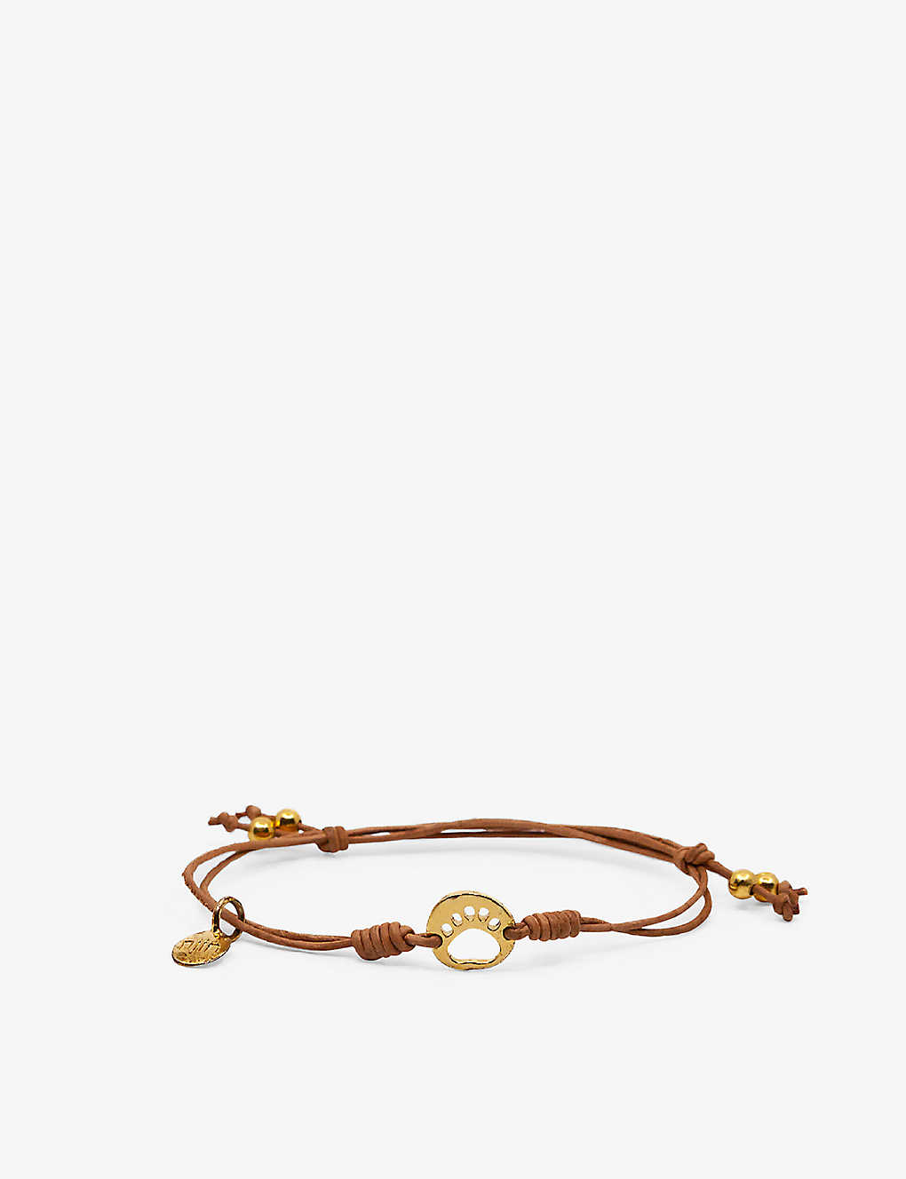 La Maison Couture Womens Brown X Niin Gaia Wax Cord And Yellow Gold-plated Silver Bracelet