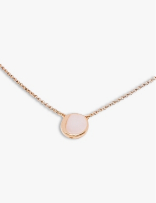 La Maison Couture Womens Pink Niin Luna 18ct Rose Gold-plated Sterling-silver And Rose Quartz Pendan In Pink