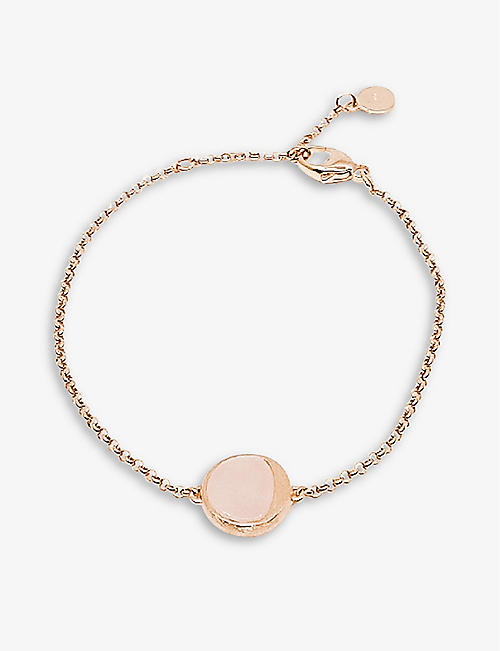 LA MAISON COUTURE: Niin Luna 18ct rose gold-plated sterling-silver and rose quartz pendant bracelet