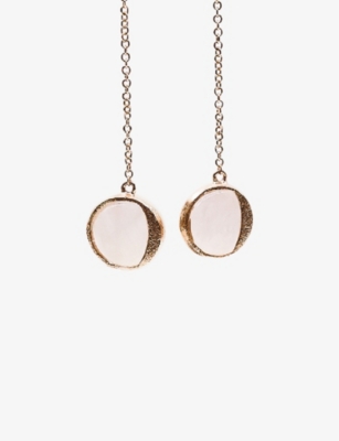 LA MAISON COUTURE: Niin Luna 18ct rose gold-plated sterling-silver and rose quartz drop earrings