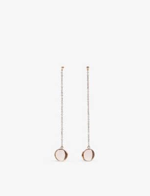 La Maison Couture Womens Pink Niin Luna 18ct Rose Gold-plated Sterling-silver And Rose Quartz Drop E