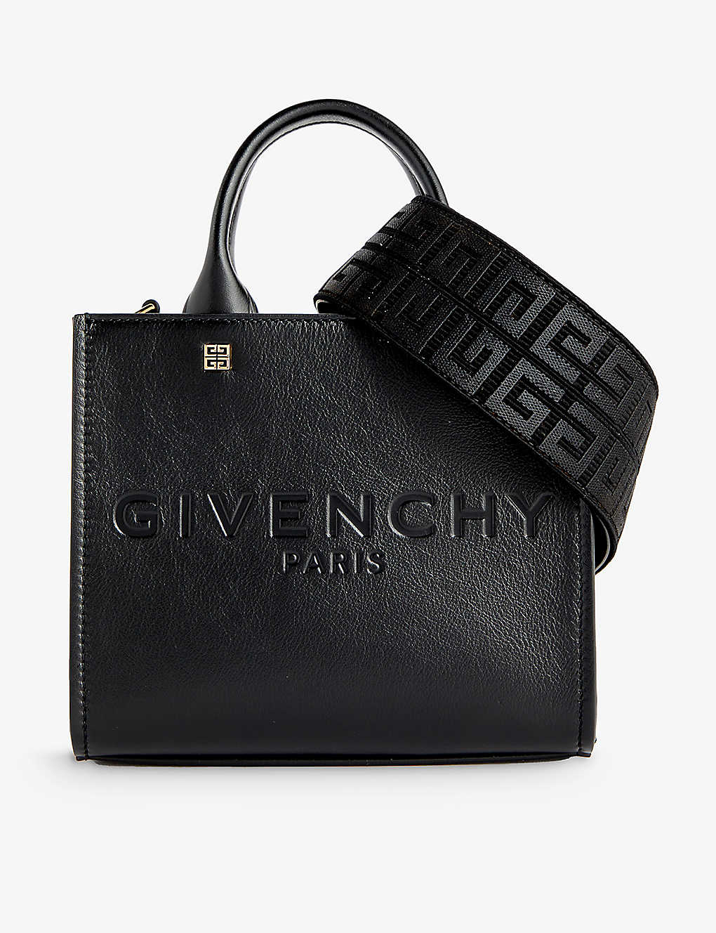 Shop Givenchy G Mini Leather Top-handle Bag In Black